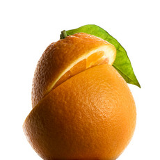 Eine halbierte Orange