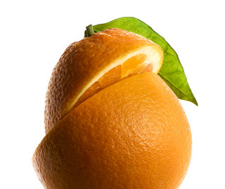 Eine halbierte Orange