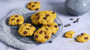 Kürbis Cookies mit Schokolade