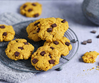 Kürbis Cookies mit Schokolade
