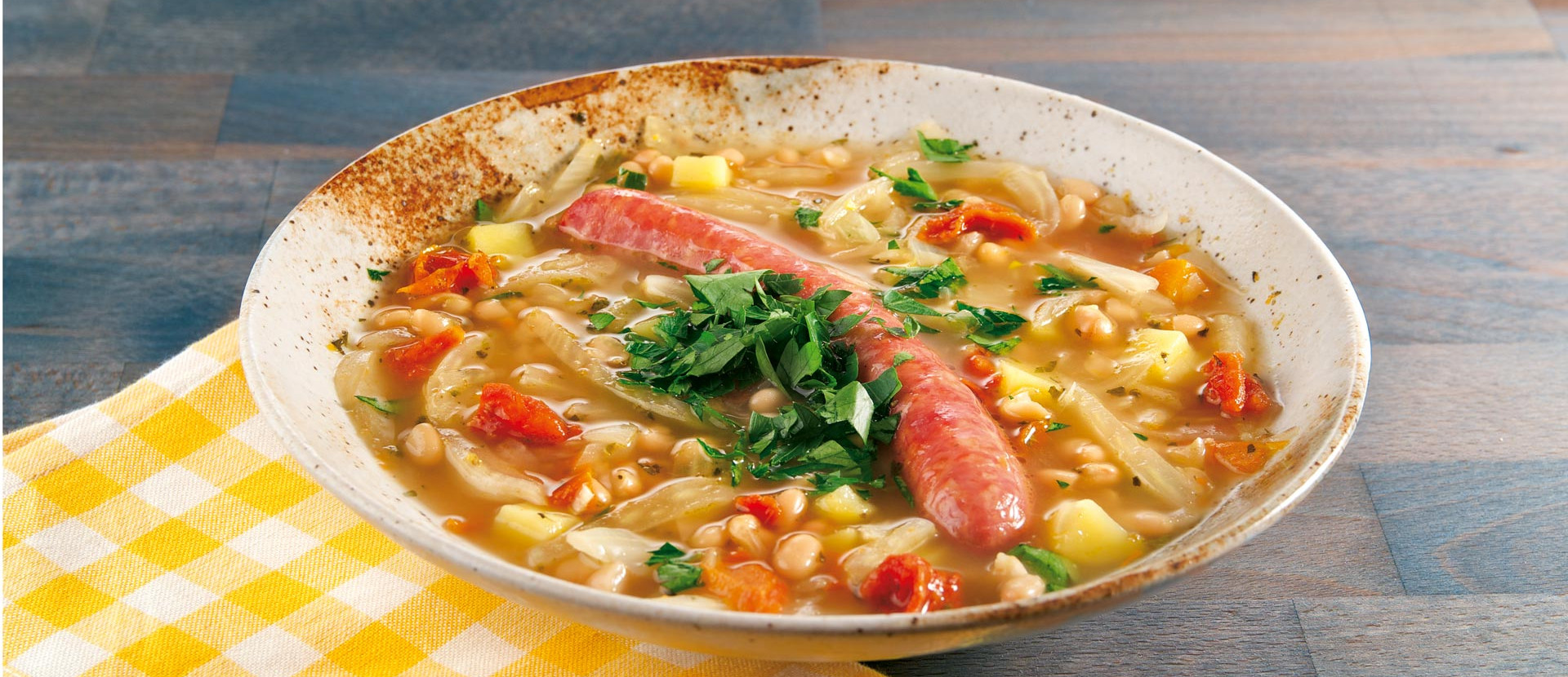 Weiße-Bohnen-Suppe mit Mettwürstchen Rezept | tegut...