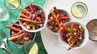 veganer Linsensalat mit Heidelbeerdressing