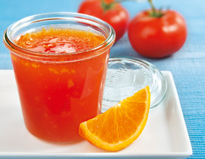 Tomaten-Orangen-Gelee mit Vanille