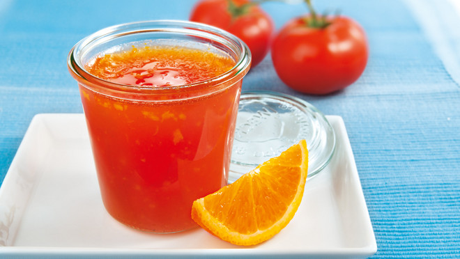Tomaten Orangengelee