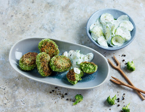 Brokkoli Gemüse Nuggets mit Tsatsiki Dip