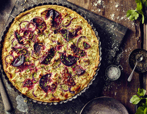 Rote-Bete-Tarte mit Feta (vegetarisch)