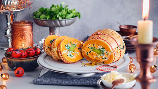 Ein frisch zubereiteter Kürbisbraten