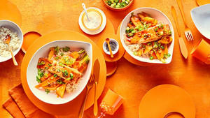 Lachs mit Orange und Möhren