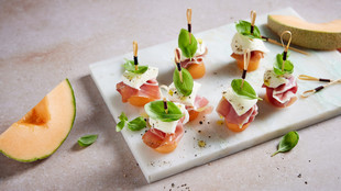Melonenspiesse mit Parmaschinken