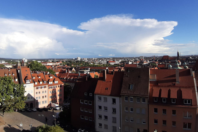 Dächer von Häusern in Nürnberg