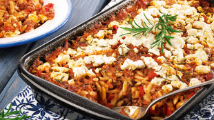 Kritharaki Auflauf Joghurtsauce