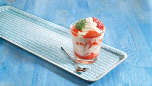 Frozen Joghurt mit Erdbeeren und Rabarber