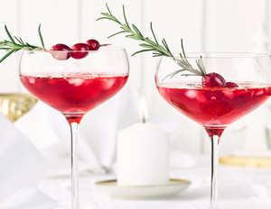 Xmas-Cocktail mit Gin und Cranberrys