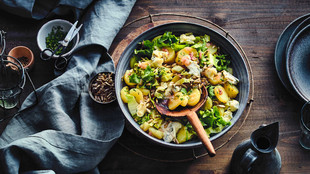 Kartoffelsalat mit blauschimmelkäse