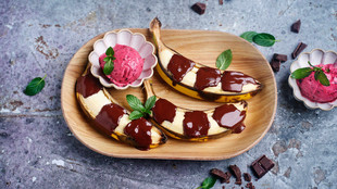 Rezept Schoko Bananen mit Blitz Eis