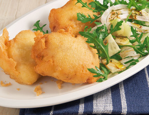 Backfisch mit Fenchel-Rucola-Salat