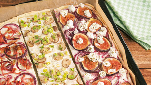 Flammkuchen Pilze Feigen klassisch