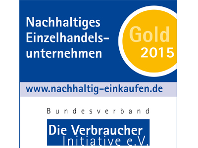 Auszeichnung Nachhaltiger Einzelhandel 2015 gold