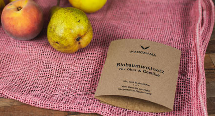 Manomama Bio Baumwollnetz mit Obst