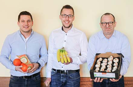 Die tegut... Obst und Gemüse Einkäufer Alexander Auth, Andre Wagner und Guido Frölich