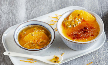 Creme Brulee Passionsfruchtsauce 