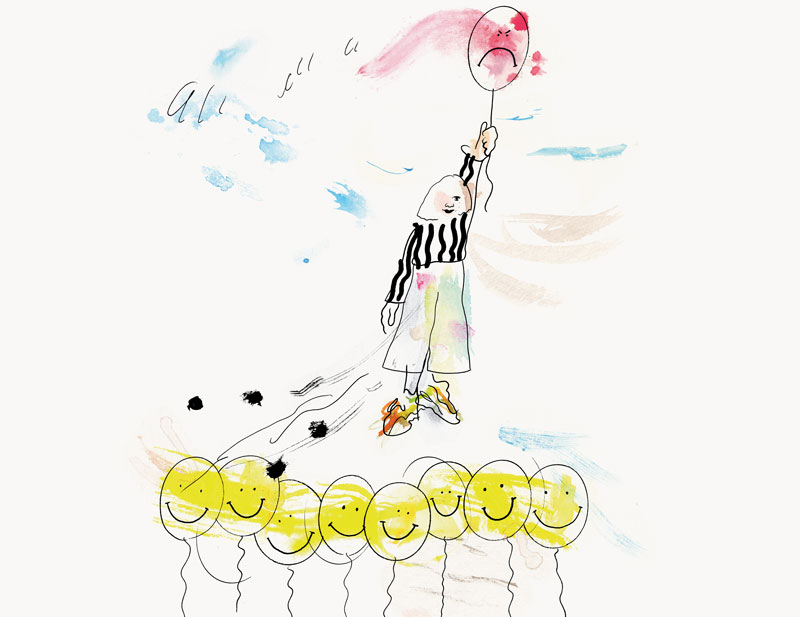 Illustration Männchen mit Ballon
