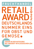 Fruchthandel Magazin, Retail Award 2022 - Deutschlands Nummer Eins für Obst und Gemüse - Kategorie Bio-Angebote