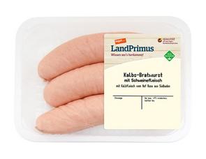 Darstellung von Kalbs-Bratwurst mit Schweinefleisch