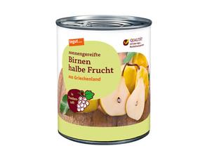 Darstellung von Birnen halbe Frucht in Traubensaft 850 ml