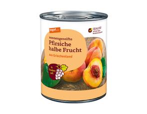 Darstellung von Pfirsiche halbe Frucht in Traubensaft 850 ml