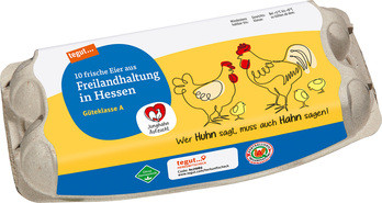 10 Eier aus Freilandhaltung in Hessen Junghahn
