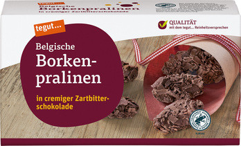 Belgische Borkenpralinen in cremiger Zartbitterschokolade