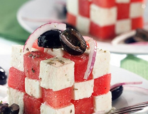 Wassermelonen-Feta-Würfel