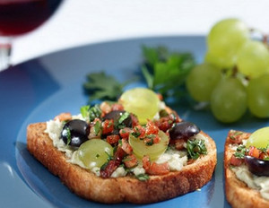 Roquefort-Toast mit Trauben